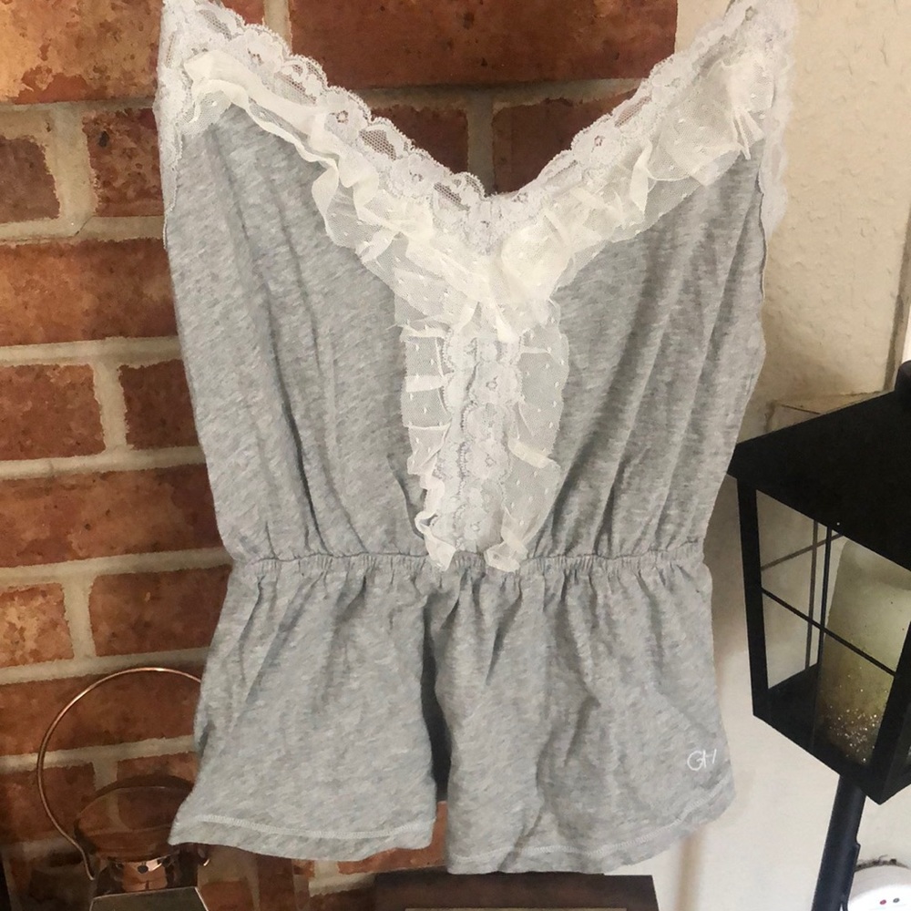 NWT Gilly Hicks tank top. Romantic look with lots of lace and frills. HTF Rare